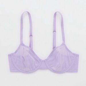 NWT Aerie SMOOTHEZ Mesh Unlined Bra In Lilac